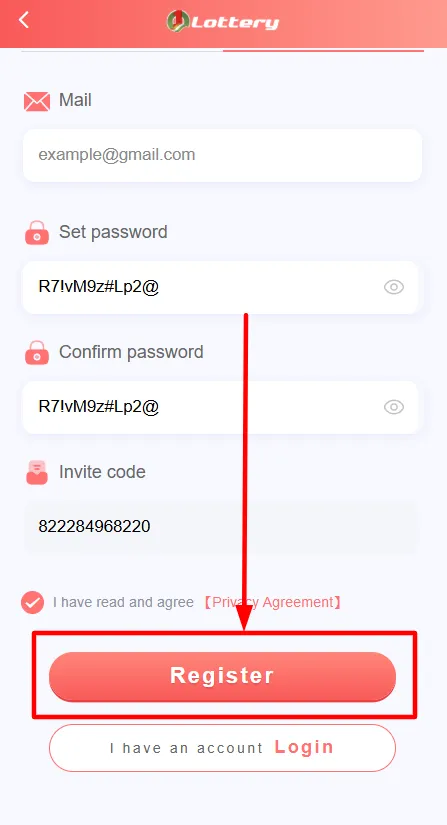 Hit the “Register” button.
